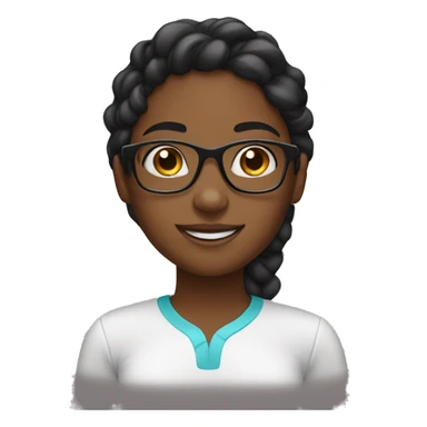 black girl with braces and glasses sticker