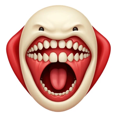 Floating screaming mouth emerging from darkness, sharp teeth, void inside sticker