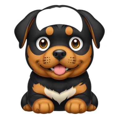 Crie um emoji de um cachorro rottweiler preto sticker