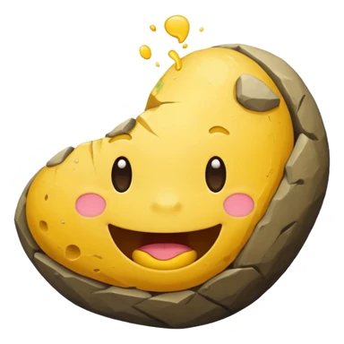 make the yellow emoji face eat a boulder sticker