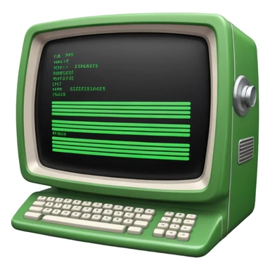 mac os icon code computer retro terminal, black, green white, full code lines on the screen sticker