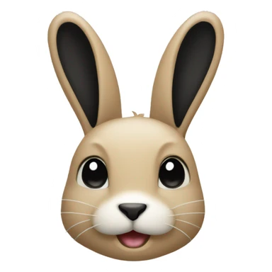 A beige  rabbit with black tâches Pls  sticker