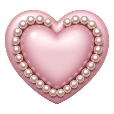 Pale pink heart with pale pink pearls around it  sticker
