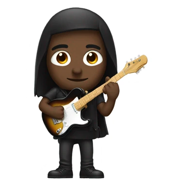 man with black guitar sticker