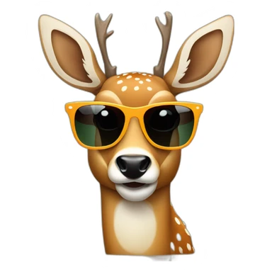 Deer wearing sunglasses drinking soda sticker