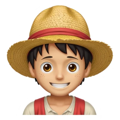 Create Luffy from one piece strow hat emoji sticker