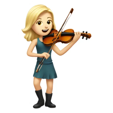 blond girl playing a violin sticker