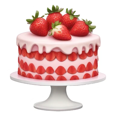 Pink strawberries and cream birthday cake  sticker