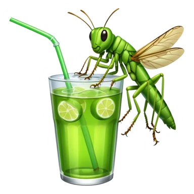 grasshopper drinkig soda sticker