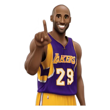 Kobe Bryant points index finger up sticker