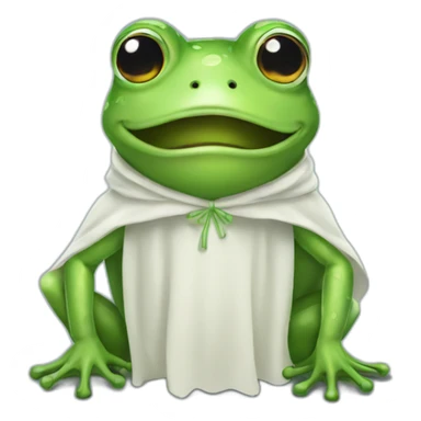frog in ghost costume sticker
