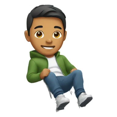 Filipino man in hoodie sliding down a slide sticker