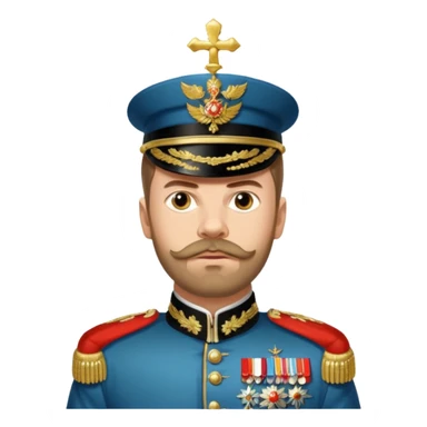 Nicholas II, Russian tsar, ornate military dress, sash sticker