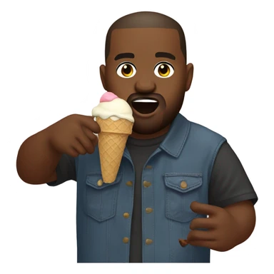 Kanye west eating ice cream sticker