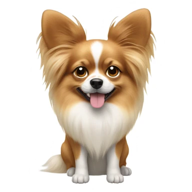 papillon dog with light hair and pomeranian ears sticker
