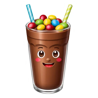 Un vaso cubierto de chocolate arriba fresas y mym sticker