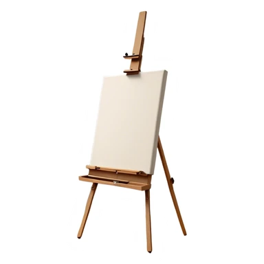 Cinematic Realistic image of a pristine canvas mounted on a sturdy wooden easel, with the canvas’ smooth surface and the easel’s detailed grain rendered in soft natural light, evoking a quiet moment of creative anticipation sticker