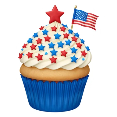 4th of july cupcake flag sticker