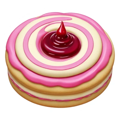 Sugar cookie with pink frosting and a dollop of jam sticker