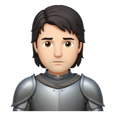 knight with dark hair, grey armor sticker