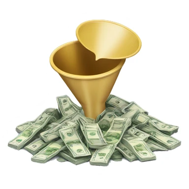 a funnel filled with rubles sticker