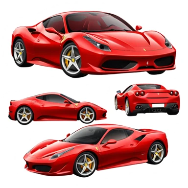 red Ferrari sports car sticker