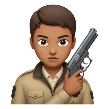 Person with gun sticker