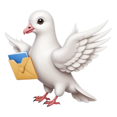 a dove with a letter, in paws sticker