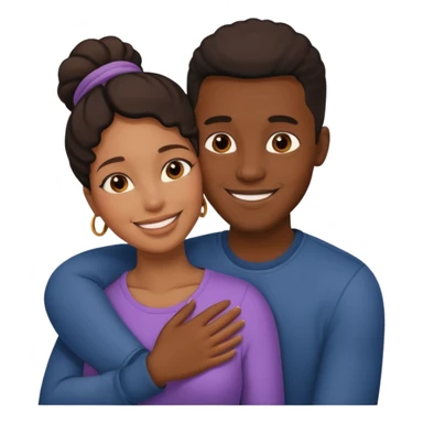 homme et femme noire qui s'embrassaent sticker