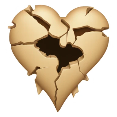 beige broken heart sticker