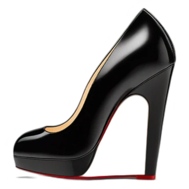WEDGE heel LOUBOUTIN black leather PATENT sticker