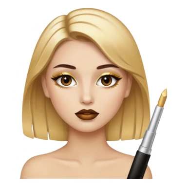 accesories lip gloss brown with makeup gold sticker