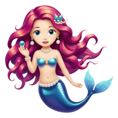 Mermaid with pearls sticker
