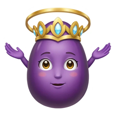 Original eggplant emoji wearing an angelic halo sticker
