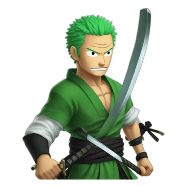 Zoro with swords in mounth sticker