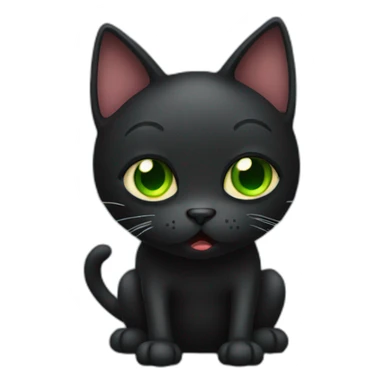 black cat with vomiting and eyes sticker