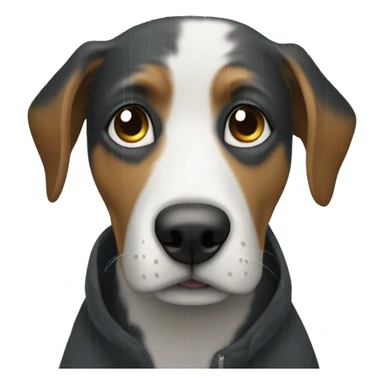 Rainy day a dog does not want to go outside sticker