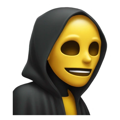 yellow lady emoji with no facial features except a grim reaper hand over her face sticker