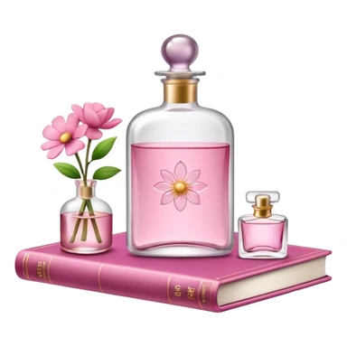 pink bookbook and fragance sticker