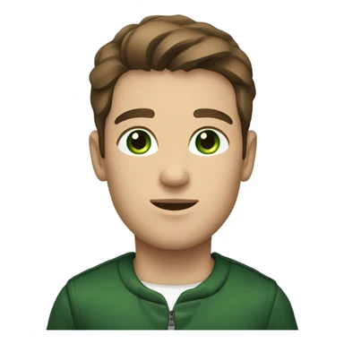 Young man with brown hair dark green eyes driving a boat sticker