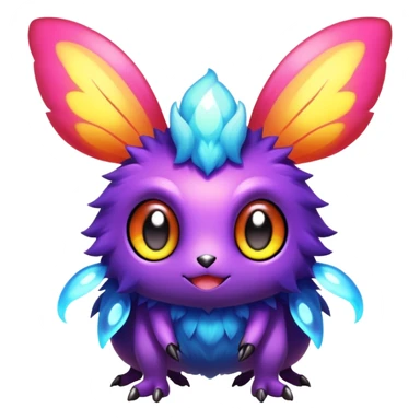 Elemental animesque cute chibi bug-type-electric-type magical colorful exotic animesque Pokémon-Fakémon-animal-creature with big adorable anime eyes sticker
