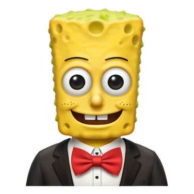 SpongeBob, wearing egypt custome, red bow tie sticker