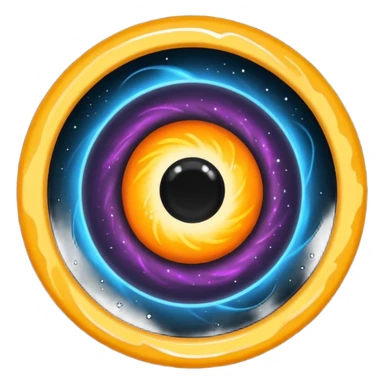 TON 618 black hole with accretion disk emoji style sticker