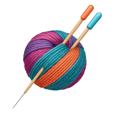 ball of wool with a knitting needle through it sticker