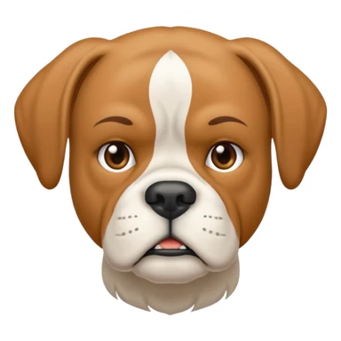 White  boxer with a long mullet haircut sticker