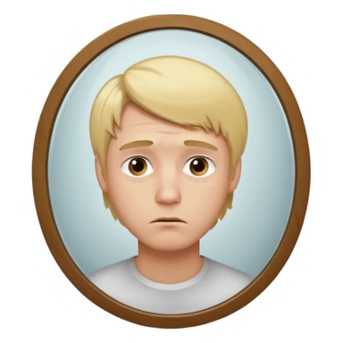 mirror selfie sad men blond hairs sticker