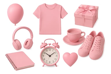 pink objects, no background sticker