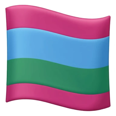 flag with three horizontal stripes: blue on top, raspberry (deep pinkish-red) in the middle, green on bottom, simple and bold sticker