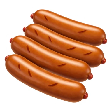 Three sausages linked together.
Apple emoji style sticker