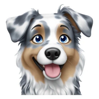 blue merle dog with blue eyes  sticker